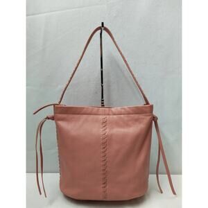 Kooba Pink Leather Woven Zipper Closure Hobo Shoulder Bag